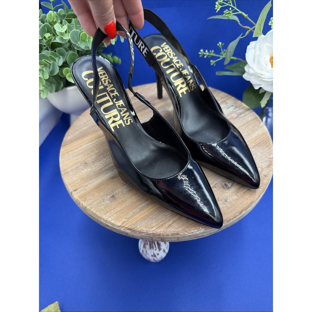 Versace Jean Couture Sling Pump Heels  NWOB Sling  Woman's Size 38/US Size 7